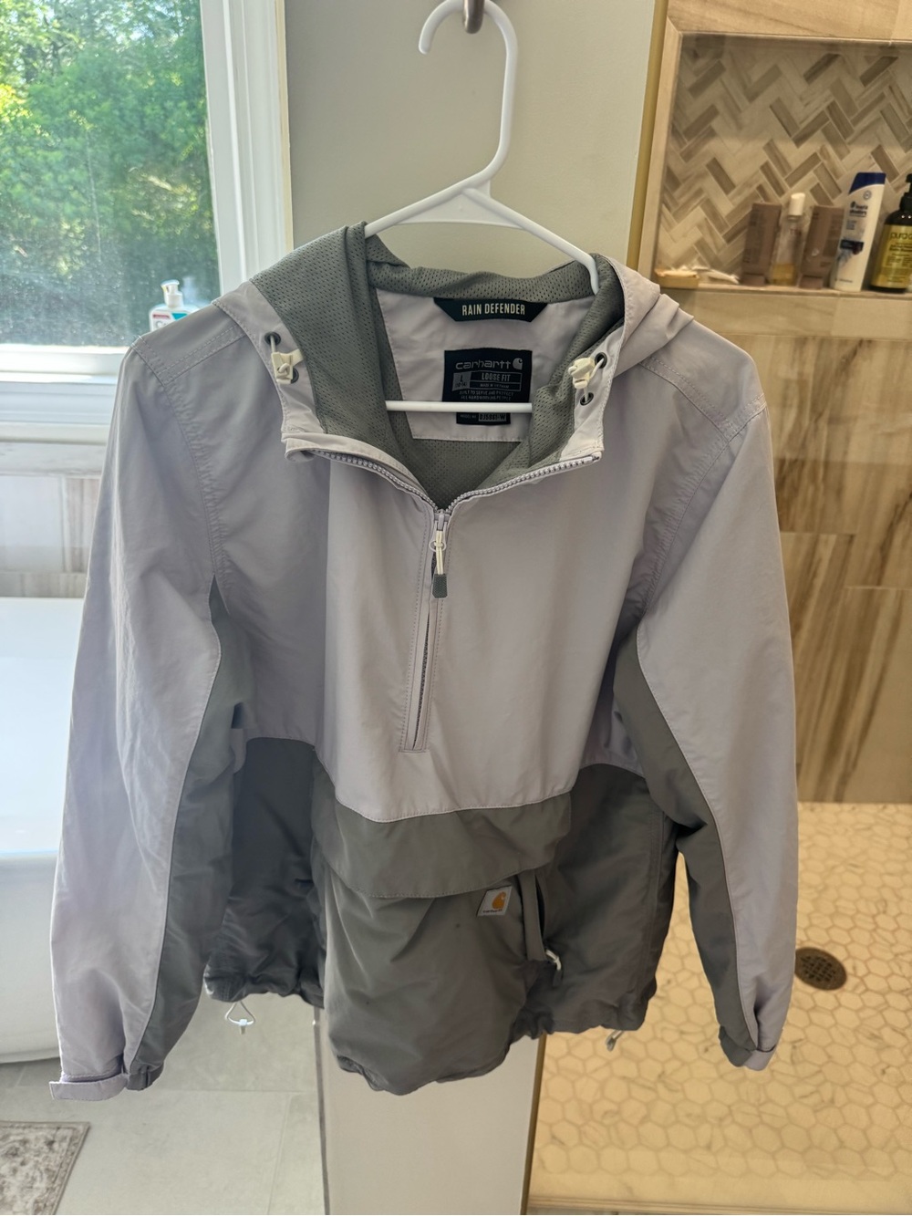 Carhartt Two-Tone Hooded Rain Defender Anorak - purple and dark Gray